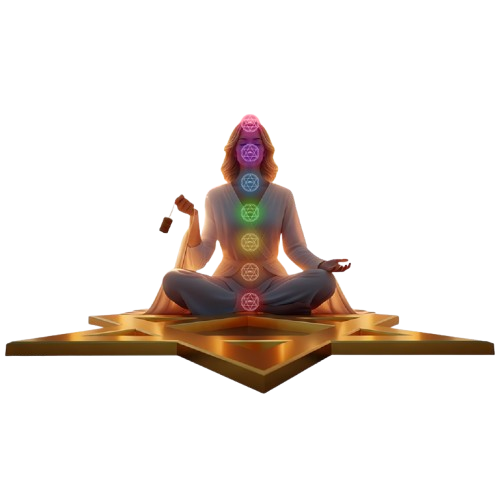 Meditación con chakras iluminados