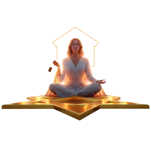 Meditación con luz dorada