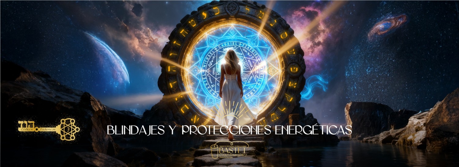 Mujer frente a portal mágico